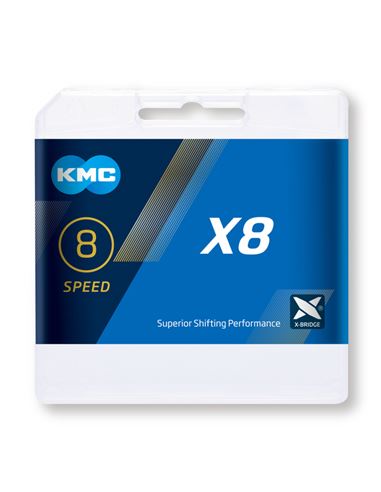 CADENA KMC X8 PLATA/GRIS 114P.INDEX 8V