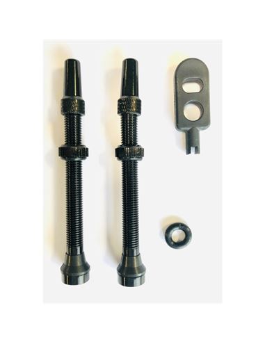 VALVULA TUBELESS GURPIL FV ALUMINIO NEGRO 60MM JUEGO
