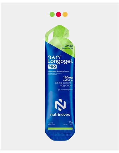 GEL NUTRINOVEX LONGOGEL 360 PRO CAFEINA LIMON MENTA 75GR.