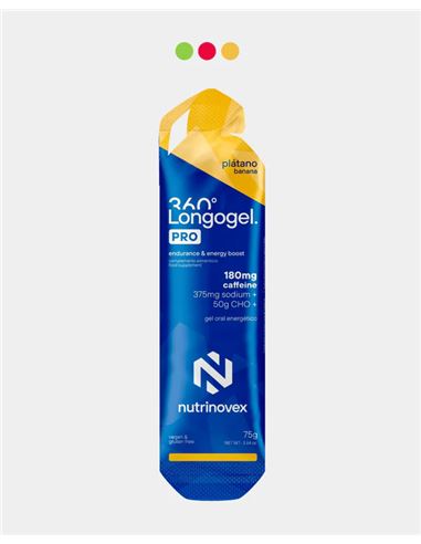 GEL NUTRINOVEX LONGOGEL 360 PRO CAFEINA PLATANO 75GR.
