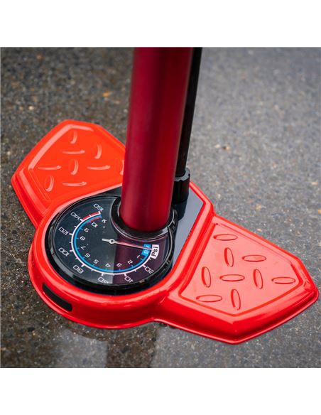 BASE HINCHADOR DE PIE ELTIN ALUMINIO PRO ROJA PARA BICICLET