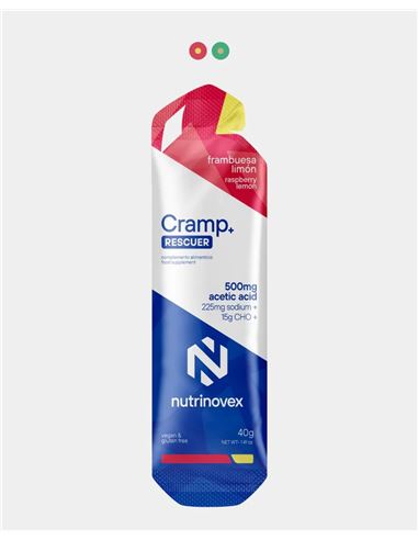 GEL CALAMBRES NUTRINOVEX CRAMP RESCUER SABOR FRAMBUESA LIMON