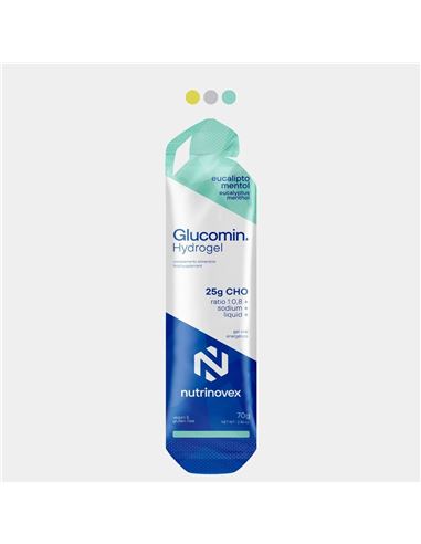 GLUCOMIN HYDROGEL NUTRINOVEX 25GR CHO SABOR EUCALIPTO MENTOL