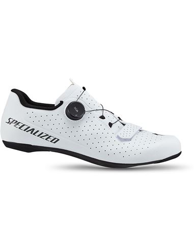 Zapatillas Specialized Torch 2.0 blancas para ciclismo de carretera con cierre BOA Li2 y tecnología Body Geometry.jpg