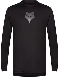 Jersey de manga larga Fox Ranger Fox Head negro para MTB con tejido reciclado transpirable.jpg