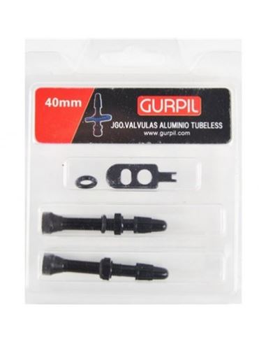 VALVULA TUBELESS GURPIL ALUMINIO NEGRO 34MM JUEGO