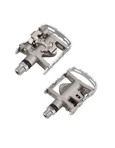 PEDALES SHIMANO M324 SPD PLATA CON CALAS SM-SH56